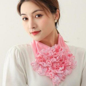 NEW Bohemian Collar Scarf Flower Neckerchief Ring Neck Scarves in Light Pink